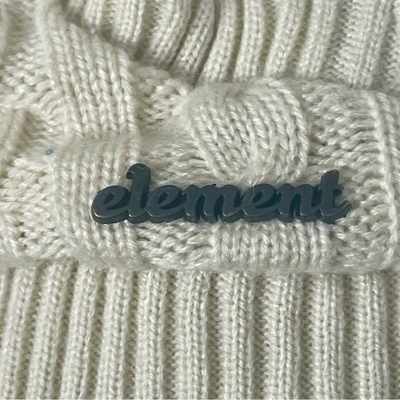 ELEMENT Cable Knit Hooded Sweater Jacket Polka Dot Lined Quilted Interior, M - Picture 7 of 7